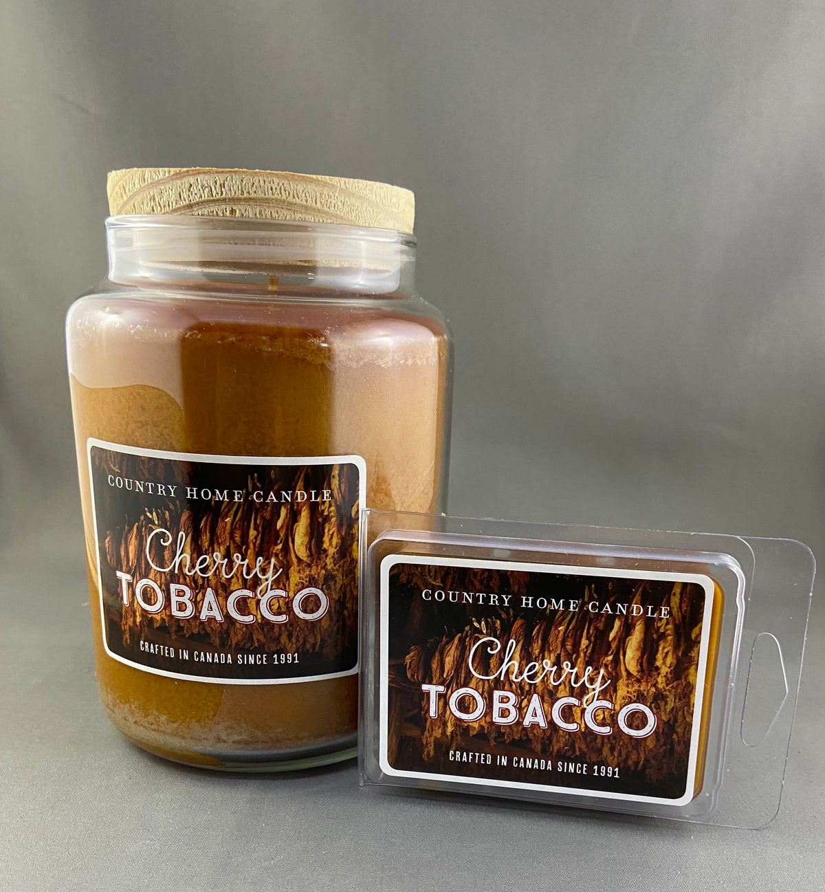 Country Home Cherry Tobacco Candle and Wax Melts