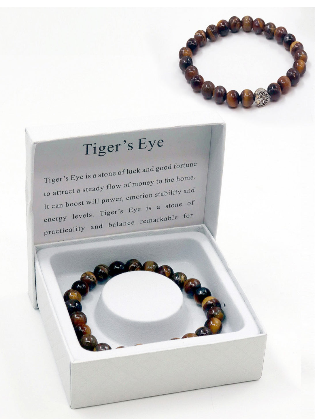 Tiger&#39;s Eye Beaded Bracelets with Gift Box