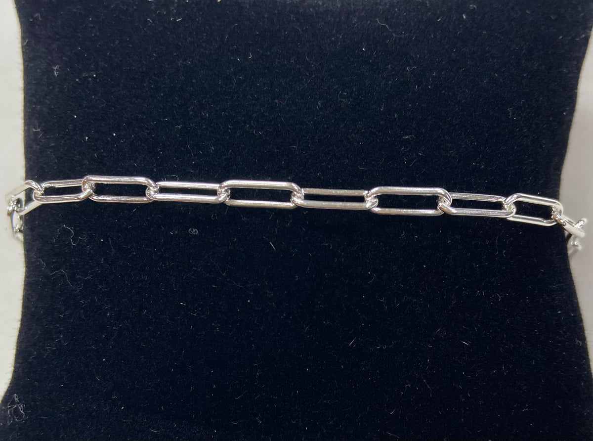Sterling Silver Paperclip Anklets
