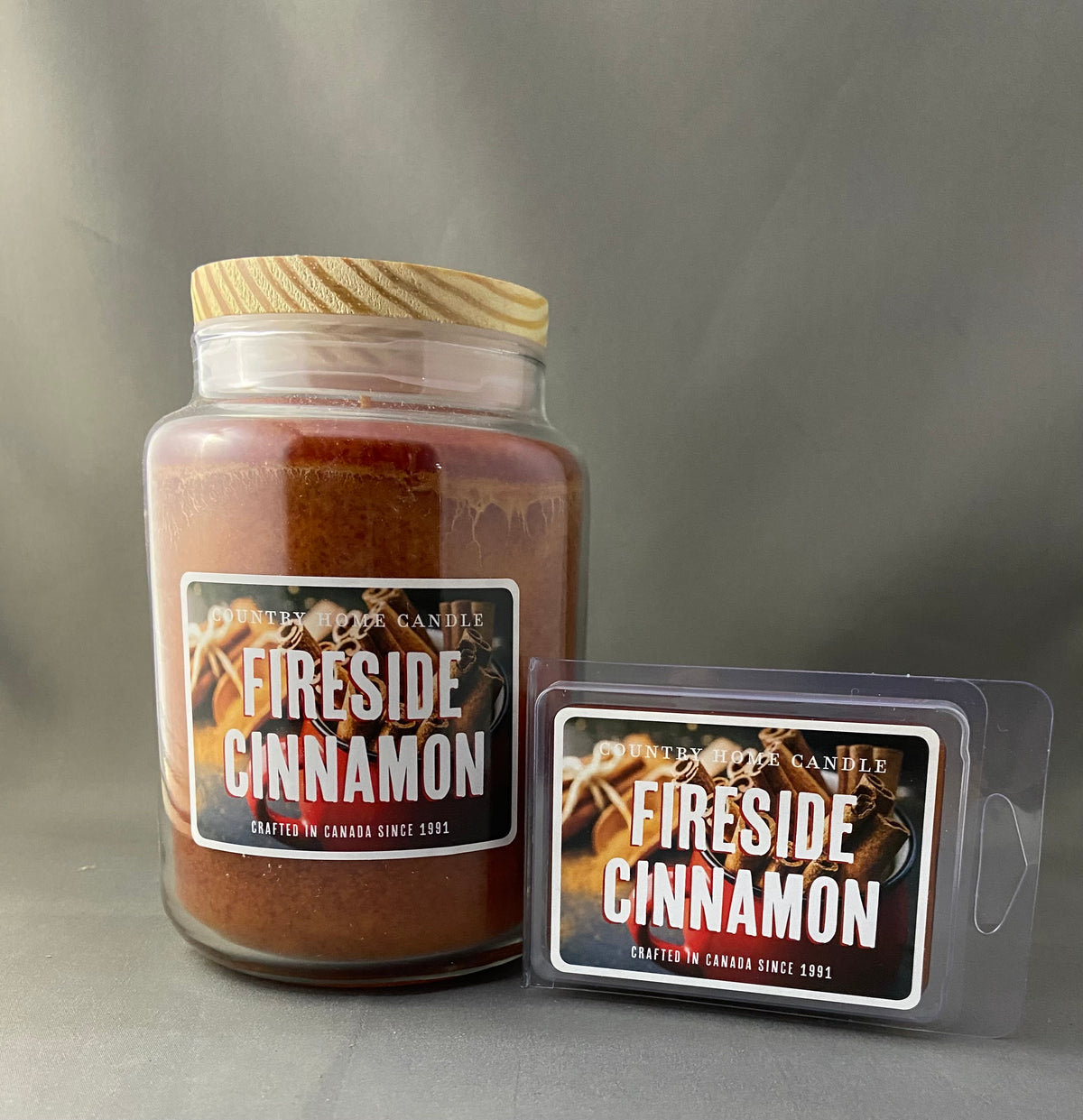 Country Home Fireside Cinnamon Candle and Wax Melts