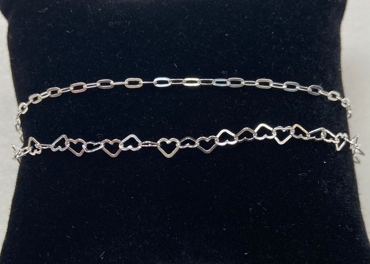 Sterling Silver Double Strand Anklets
